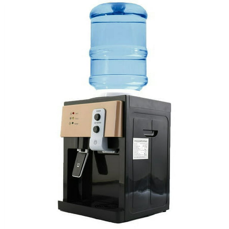 5 Gallon Small Countertop Water Dispenser Top-Loading Hot and Cold Water  Dispenser,Compact Mini Desktop Water Cooler Dispenser with Hot/Coling/Warm
