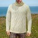 thumbnail image 5 of Gibobby Suéter para hombre Suéter clásico de gran tamaño para hombre, de manga larga, cuello redondo, suéter de punto, para la calle(Beige,Grande), 5 of 5