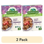 (2 pack) Cascadian Farm Raisin Bran Organic Cereal, Made with Whole Grain, 12 oz