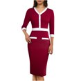thumbnail image 1 of RKSTN Robes pour Femmes Tempérament Robe à Manches Sept Quarts Ample, 1 of 3