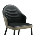 thumbnail image 2 of Rocco Upholstered Dining Chair in Taupe Gray and Black Faux Leather with Black Metal Legs - Set of 2, 2 of 6
