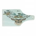 thumbnail image 1 of Antlers Cutting Board, Deer Head with Flowers Blooms Cultural Design Ornamental Illustration, Decorative Tempered Glass Cutting and Serving Board, Wine Bottle Shape, Tan Green Teal, by Ambesonne, 1 of 1