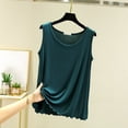 thumbnail image 2 of Ashirexll Sleeveless Tops for Women, Casual Loose Solid Stitching Pinch Pleat Round Neck Tank Blouses, 2 of 7