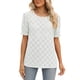 thumbnail image 1 of Blusa informal de verano con cuello redondo y estampado de jacquard calado para fiestas, talla M, elegante blusa blanca para mujer, 1 of 6