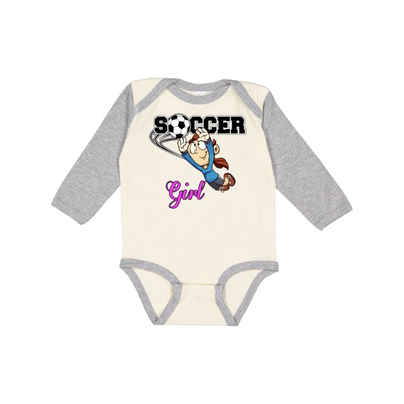 Inktastic Soccer Girl Goalie Girls Long Sleeve Baby Bodysuit