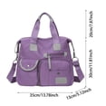 thumbnail image 3 of Nylon Tote Bag Waterproof Large Capacity Multi Pocket Travel Handbag Crossbody Bag for Outdoor Camping(Light Purple-50x35x13cm), 3 of 5