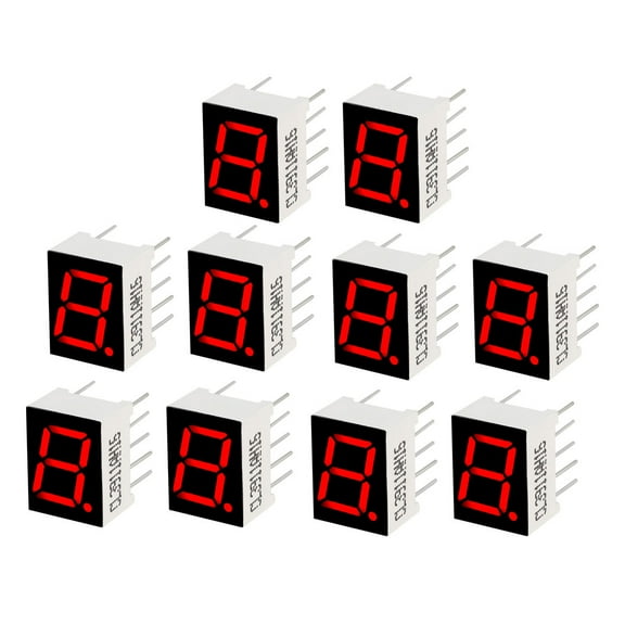 Common Cathode 10 Pin 0.51 x 0.39 x 0.28 inch Red Display Digital Tube 10Pcs
