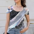 thumbnail image 2 of JTZGDY Cold Shoulder Tops for Women Cute Floral Pattern Printed Summer Short Sleeve V Neck Basic Tunic Tees Loose Flowy Cozy Tshirt Blouse Gray#01 S, 2 of 8