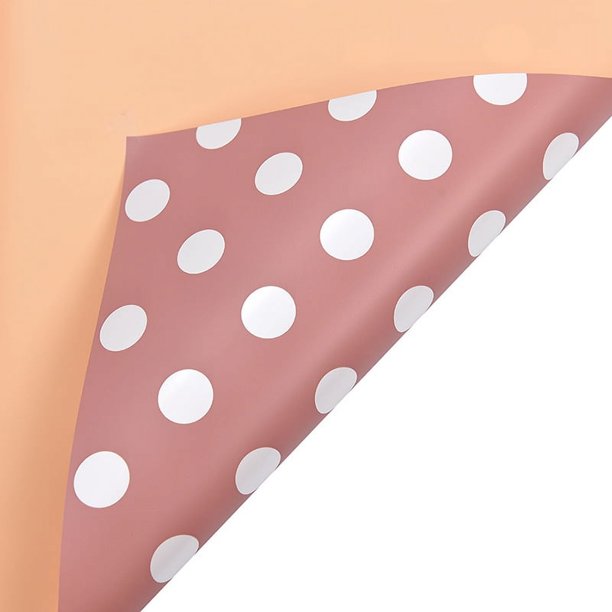 Nvzi gifts, flowers, gift box packaging paper, waterproof dot dual color flower packaging paper (bean paste color+champagne color)