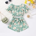 thumbnail image 2 of XIYNBAOK Kids Clothing Sets Cute Outfit 70s Outfits for Kids Teen Shirts and Shorts for Girls 10-12 Baby Neutral Clothes 6 Year Old Girl Clothes, Green 2-3 Years, 2 of 7