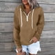 thumbnail image 4 of Gibobby Sudadera de mujer, Sudadera con capucha de manga larga suéter(Caqui,CH), 4 of 5