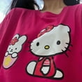 thumbnail image 4 of Sanrio Hello Kitty Rose Red Cotton Short Sleeve T-shirt Women's Summer Clothing New 2022 Style Loose Student Top Women Y2k Girls, 4 of 11