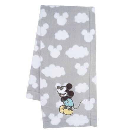 UPC: 0084122015807 | Lambs & Ivy Disney Baby Moonlight Mickey Mouse Gray Soft Fleece Baby Blanket