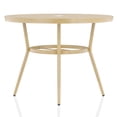 thumbnail image 2 of Furniture of America Devey 40"W Aluminum Round Patio Bistro Table Natural Tone, 2 of 9