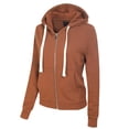 thumbnail image 3 of MixMatchy Women's Solid Basic Long Sleeve Zip Up Fleece Jacket, 3 of 5
