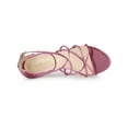 thumbnail image 4 of BLISSFUL STEP Sandales à Talons Blocs à Brides Croisées pour Femmes Rose 9, 4 of 8