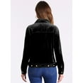 thumbnail image 3 of DARING DIVA Stylish Velvet Button-Up Long Sleeve Jacket XS Black, 3 of 6