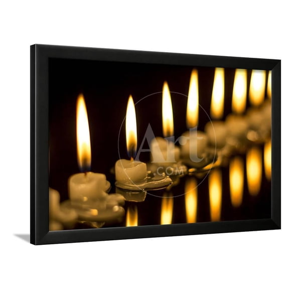 Lots of Candles Burning in the Dark, Framed Art Print Wall Art by Oleksandr Slyvka Sold by Art.Com