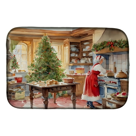

Cookies with Santa Claus Mrs. Claus Dish Drying Mat
