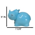 thumbnail image 3 of Whimsical Pastel Blue Pachyderm Rhino Money Coin Savings Piggy Bank Figurine, 3 of 9