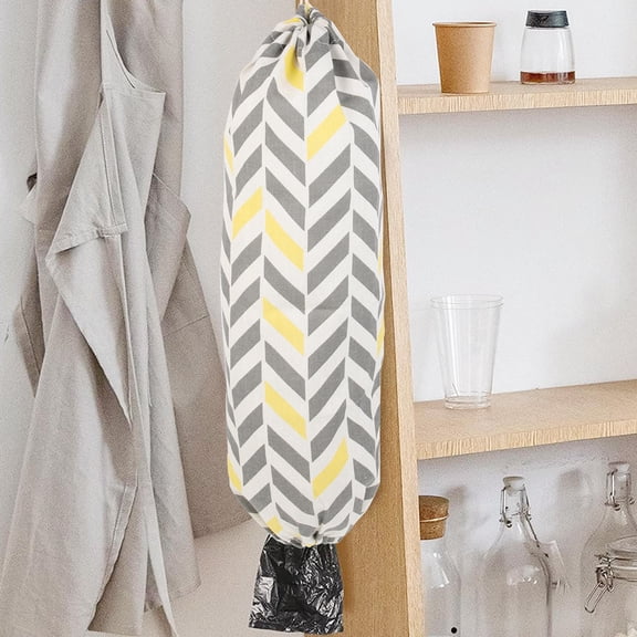 ETEREAUTY Hanging Grocery Bag Organizer Holder, Polyester Plastic Bag Storage Solution for Kitchen and Pantry