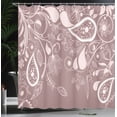 thumbnail image 3 of Ambesonne Paisley Shower Curtain, Swirling Branch and Floral, 69"Wx75"L, Pale Salmon, 3 of 4