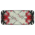 Facannap Red Flowers Square Floor Mat Indoor Outdoor Felt Wool Mat for