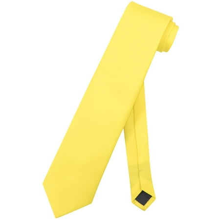 Long Tie - Vesuvio Napoli NeckTie Solid EXTRA LONG GOLDEN YELLOW Color Men's XL Neck Tie