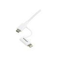 thumbnail image 4 of StarTech LTUB1MWH StarTech.com 1m (3ft) Apple Lightning or Micro USB to USB Cable for iPhone / iPod / iPad - White - Lightning/USB for iPhone, iPod, iPad, Tablet - 3.28 ft - 1 Pack - 1 x Type A Male, 4 of 5