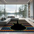 thumbnail image 2 of ODIKA 8'x10' Ultra-Soft Area Rug, Music Rock Bold Headstock Sound Wave Record Vinyl Themed Guitar Flowing Dynamic None Washable, Bare feet friendly, Silk-Touch for Bedroom, Under Sectional, 2 of 7