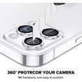 thumbnail image 2 of Camera Lens Protector for iPhone 14 ProMax/iPhone 14 Pro, for iPhone 14 ProMax Screen Protector for Lens, 9H Tempered Glass Film Full Cover Sticker Accessories,Aluminum Alloy Lens Screen Cover-Silver, 2 of 5