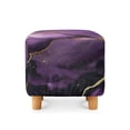 thumbnail image 2 of SCRAWLGOD Dark Violet Marble Print Ottoman Cover, Comfortable Foot Stool Sofa Slipcovers Washable Covers for Square Footrest Stool with Elastic Bottom, 2 of 7