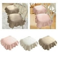 thumbnail image 5 of Collection Flax Ruffled French Country Chair Pad, French Seat Cushion Fabric with Ties, Non Slip Soft Chair Pad - For Kitchen Office Wooden Chairs, 5 of 5