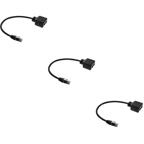3 Pieces Coaxial Cable One to Two Ethernet Lan Network Adapter Splitter
