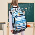 thumbnail image 7 of FORMRS Unisex School Backpack 17" Student Travel Bag with Laptop Compartment, Yellow Sailboats, 7 of 7