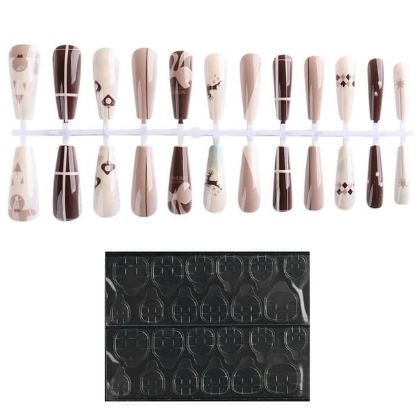 De Uñas Postizas De Navidad, Puntas De Uñas Artificiales De Cobertura Completa, Uñas De Navidad Extraíbles Para Mujeres Y Niñas 24 Piezas Noticed HA045460-01