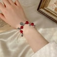 thumbnail image 3 of Fiudx Pulsera de Campanas de Cuerda Roja Doble Tejida a Mano con Tarjeta Fus de Estilo Chino, 3 of 4