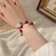 thumbnail image 3 of Pulseras para mujer, regalos para mujer, pulsera de campanas de cuerda roja doble tejida a mano con tarjeta Fus de estilo chino, pulsera de regalo., 3 of 4
