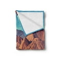 thumbnail image 2 of Western Soft Flannel Fleece Blanket, Mountain Argentina Desert Sand Hike Mother Nature Themed Volcano Geographic Photo, Cozy Plush for Indoor and Outdoor Use, 70" x 90", Brown Blue, by Ambesonne, 2 of 5