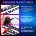 thumbnail image 5 of 4pcs 48LED RGB Car Interior Atmosphere Neon Lights Strip, Multi-Color Car LED Interior Strip Lights, Under Dash LED Lighting Kit with IR Remote Control, 12V Cigarette Lighter Switch, 5 of 6
