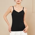 thumbnail image 2 of FAIWAD Débardeur Basique Sans Couture pour Femmes, Sans Manches, Extensible, en Dentelle, Col en V, Bretelles Spaghetti, Été, 2 of 4