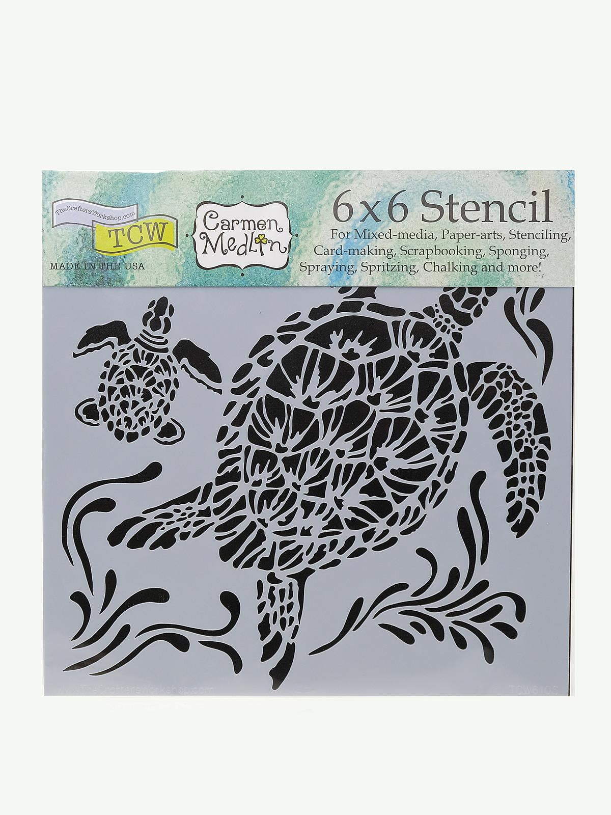 Stencils sea turtles, 6 in. x 6 in. (pack of 3)
