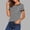 A_ Black, variant on Women's Crew Neck Short Sleeve T Shirt Burgundy Wine Tone & Navy Denim Striped Casual Fashion Top for Daily Wear Beach Summer Vacation Black L