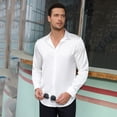 thumbnail image 3 of Men's Floral Jacquard Dress Shirt Long Sleeve Button Down Shirts, 3 of 5