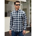 thumbnail image 3 of sogami Men's Plaid Button Down Shirts Long Sleeve Business Casual Shirts, 3 of 9