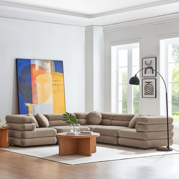 Jubilee 5-Piece Sectional Sofa in Taupe