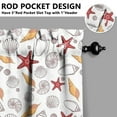 thumbnail image 5 of Kitchen Curtains 24 Inch Short - 3 Panel Set, Nautical Starfish Beach Seashell Mermaid Theme, Rod Pocket Window Curtain for Tropical Farmhouse, Easy Wash, 5 of 6