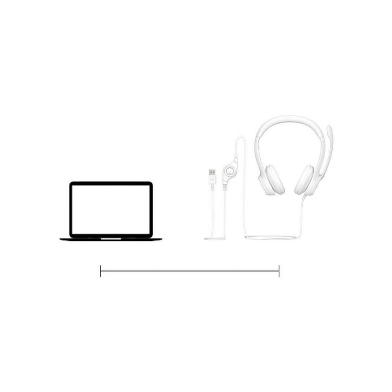  Logitech H390 Wired Headset, Stereo Headphones with
