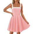thumbnail image 1 of Vestido ZESICA para mujer, verano 2025, estilo bohemio, cuello cuadrado, rosa, 1 of 7
