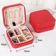 thumbnail image 5 of Portable Mini Jewelry Box Jewelry Organizer Display Travel Jewelry Case Boxes Waterproof Leather Storage Zipper Jewelers Joyero red, 5 of 6